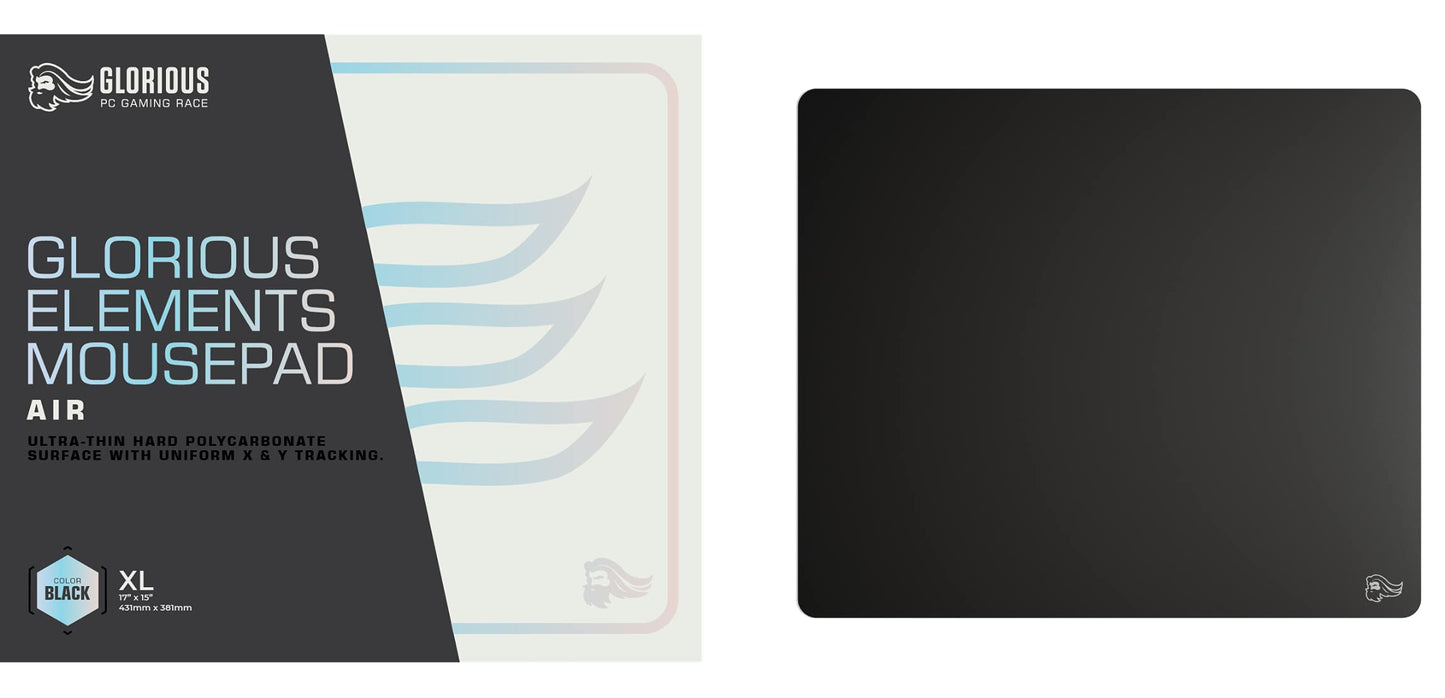 Glorious Elements Air - X-Large Hard and Ultra Thin Polycarbonate Flexible Surface Mousepad 15"X17" (Helios) (GLO-MP-ELEM-AIR)