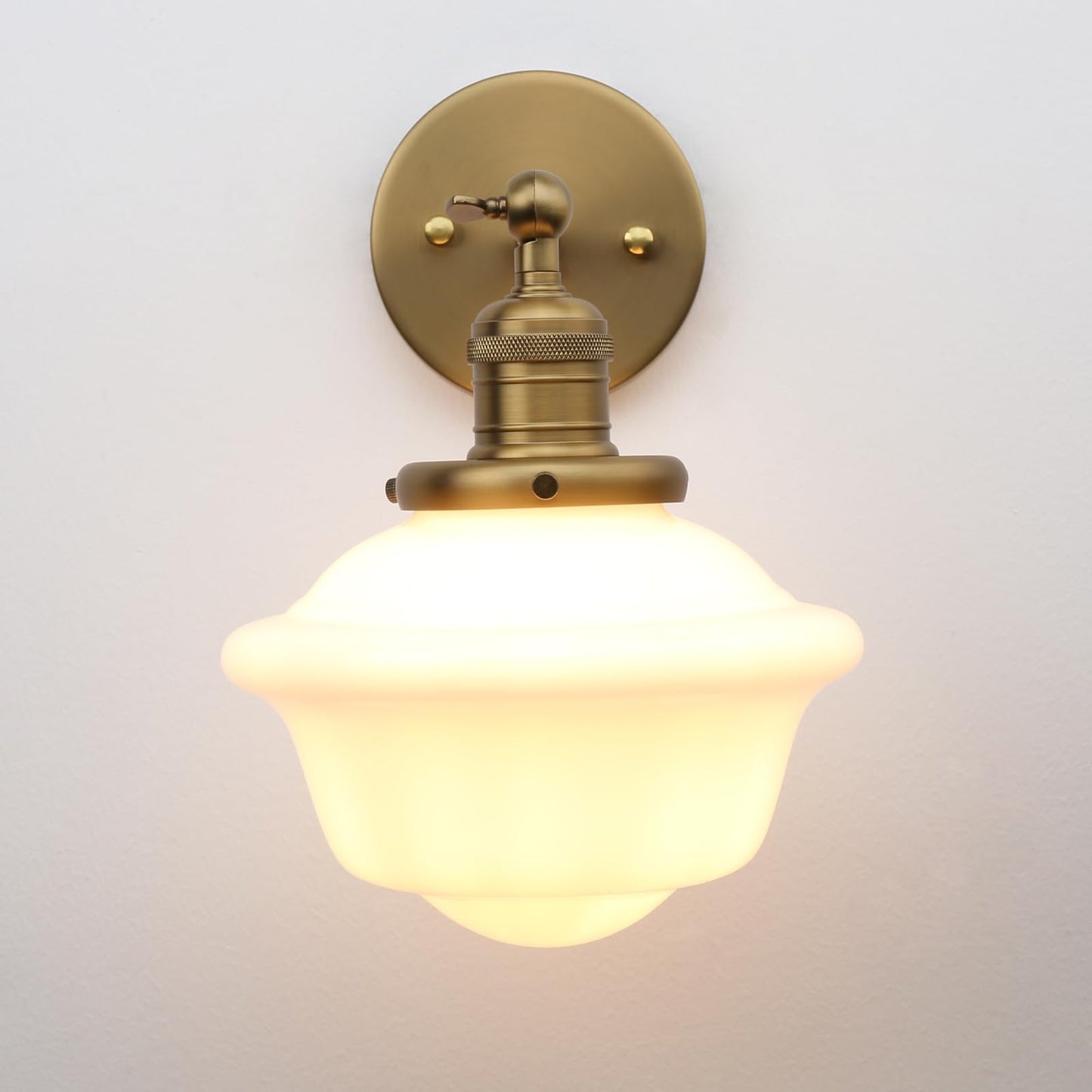 Pathson Modern Wall Sconce, Milk White Bathroom Vanity Light Fixture, Wall Lighting for Bedroom Living Room Hallway Home Decor