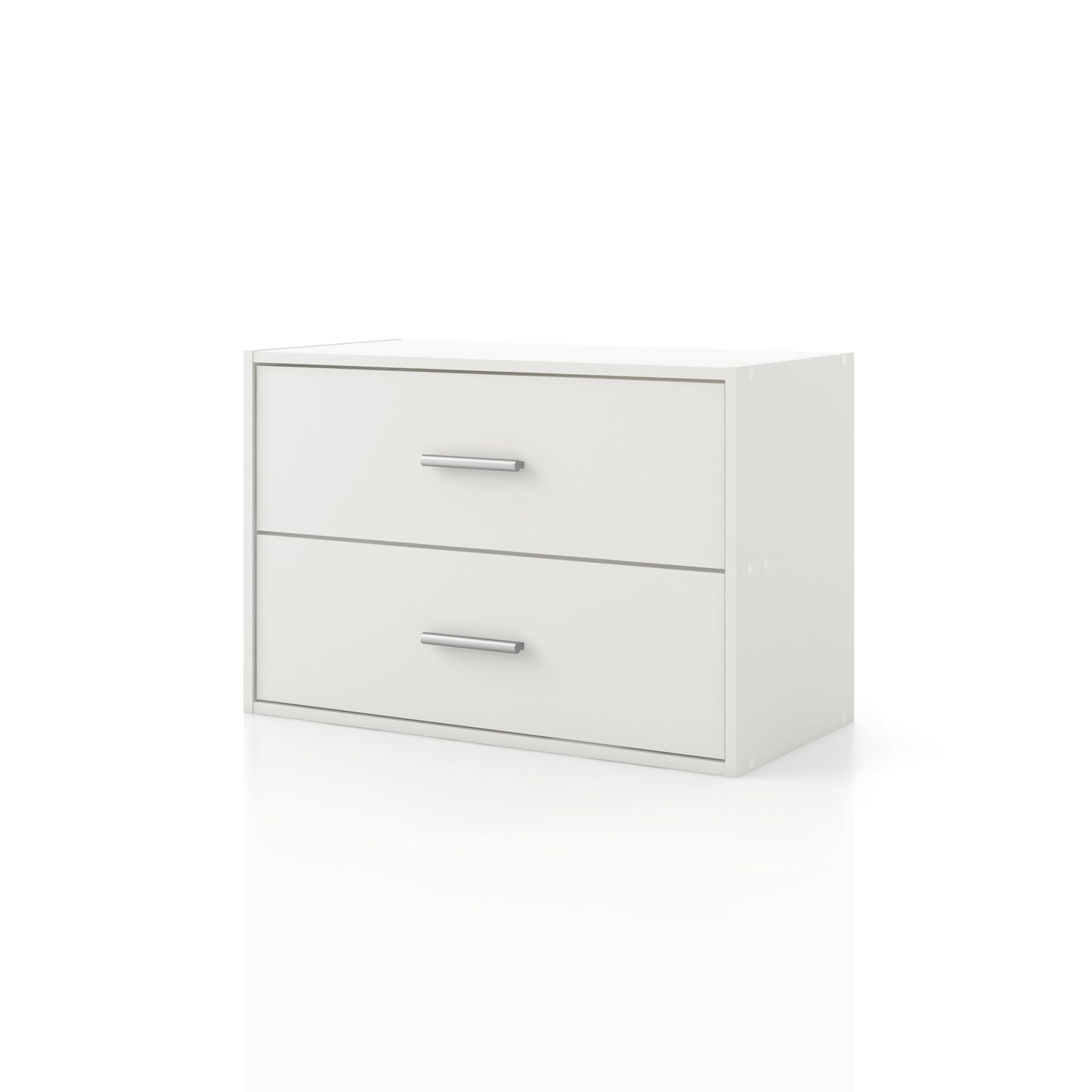Homes: Inside + Out Apexa 2-Drawer Wooden Stackable Storage Drawers, Small Food Pantry Cabinet, Cajonera De Madera, Underbed Drawer Dorm Teen Room Decor & Bedroom, Home Office, Kitchen, White