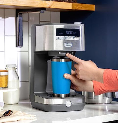 GE Drip Coffee Maker With Timer | 10-Cup Thermal Carafe Coffee Pot Keeps Coffee Warm for 2 Hours | Adjustable Brew Strength | Wide Shower Head for Maximum Flavor | Kitchen Essentials | Stainless Steel