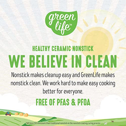 GreenLife 20” Extra Large Electric Griddle, Non-Toxic PFAS & PFOA-Free Ceramic Nonstick, Temperature Control, Quick Even Heating, Removable Drip Tray, Pancakes, Eggs, Sausage, Easy Clean, Black