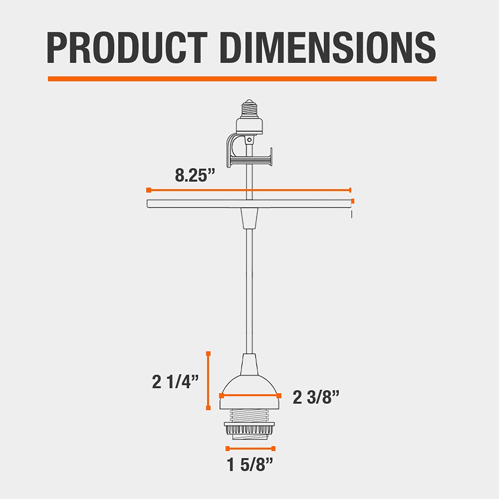 Worth Home Products The Original Instant Pendant Light | 6-Inch Recessed Can Screw-in Pendant Conversion Kit | Matte Black Pendant (Adapter Only – Bulb Not Included)