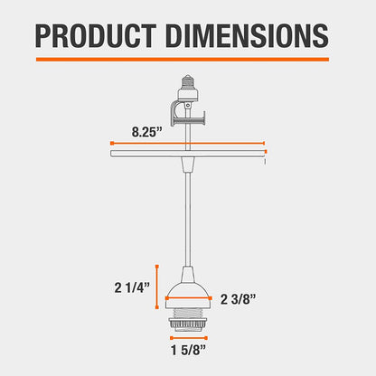 Worth Home Products The Original Instant Pendant Light | 6-Inch Recessed Can Screw-in Pendant Conversion Kit | Matte Black Pendant (Adapter Only – Bulb Not Included)