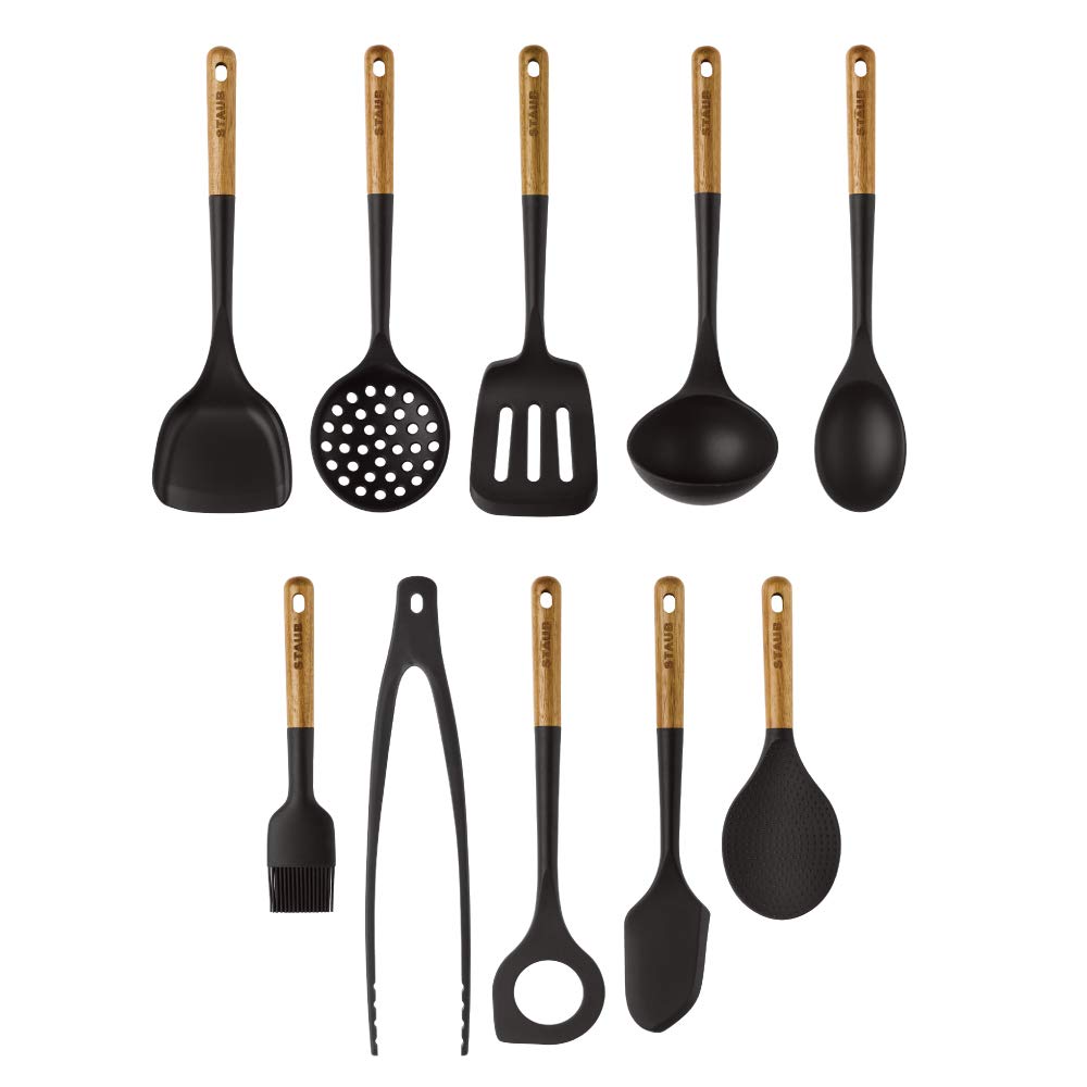 STAUB 40503-120 Matte Black 10 Piece Utensil Set
