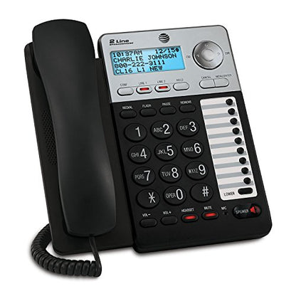 AT&T 2-Line Corded Phone with Speakerphone, 18 number Speed Dial, 100 Name/Number Caller ID and Phonebook, Data Port (ML17929)