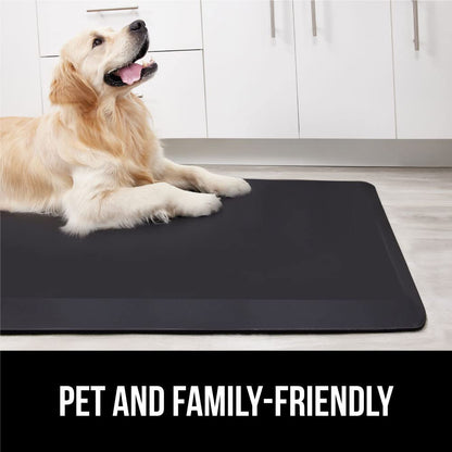 GORILLA GRIP Comfortable Cushioned Kitchen Mats for Floor, 39x20, Waterproof and Stain Resistant Soft Top, 3/4 Inch Thick Ergonomic Standing Desk Anti Fatigue Mat, Foam Supports Ankles and Feet, Black