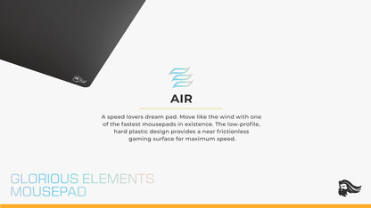 Glorious Elements Air - X-Large Hard and Ultra Thin Polycarbonate Flexible Surface Mousepad 15"X17" (Helios) (GLO-MP-ELEM-AIR)