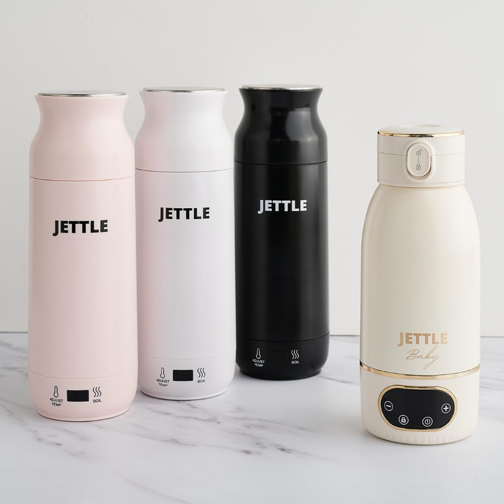 Jettle Electric Kettle - Travel Portable Heater for Coffee Tea Milk Soup - Stainless Steel Travel Water Boiler tea pot with Temperature Control - LED - Automatic Power Off - 450ml - Kitchen Appliance