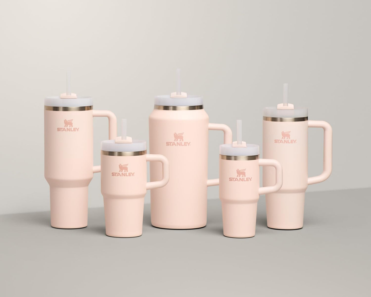 Stanley Quencher H2.0 FlowState 30oz Stainless Steel Vacuum Tumbler with Lid & Straw, Rose Quartz