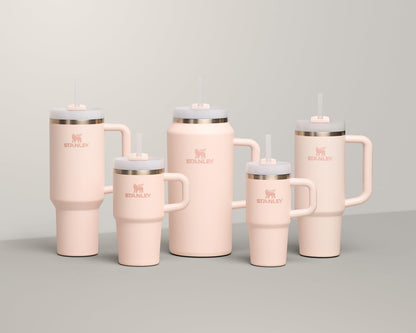 Stanley Quencher H2.0 FlowState 30oz Stainless Steel Vacuum Tumbler with Lid & Straw, Rose Quartz