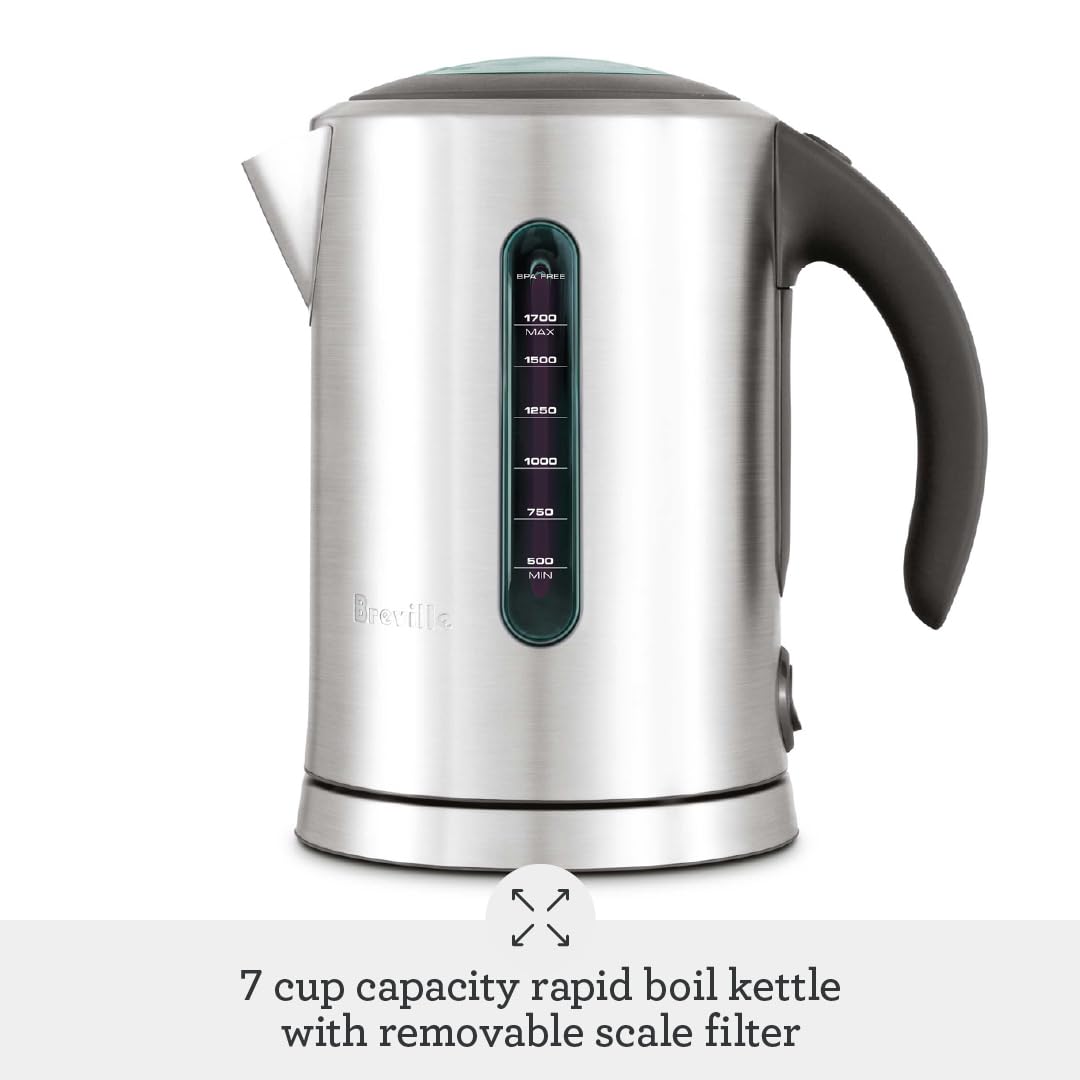 Breville BKE700BSS Soft Top Pure Hot Water Kettle, 7 Cup, Brushed Stainless Steel