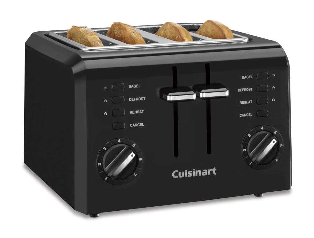Cuisinart 4-Slice Compact Plastic Toaster, Black, CPT-142BKP1