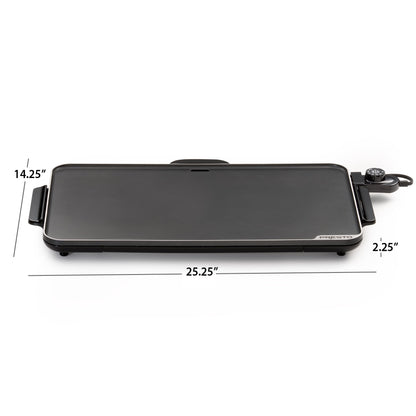 Presto 07072 22-Inch Extra Large Griddle, 22"x 13", Low Profile Design, Ceramic Nonstick, Black