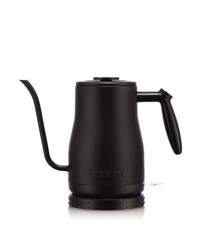 Bodum 34oz Bistro Gooseneck Electric Water Kettle, Pour Over Coffee & Tea, Stainless Steel, Matte Black