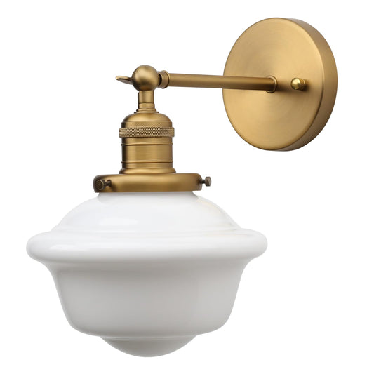 Pathson Modern Wall Sconce, Milk White Bathroom Vanity Light Fixture, Wall Lighting for Bedroom Living Room Hallway Home Decor