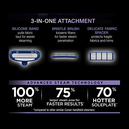 Conair GS38NXC Turbo ExtremeSteam Handheld Fabric Steamer, 1875W Advanced Steam Technology, 40-second Fast Heat Up