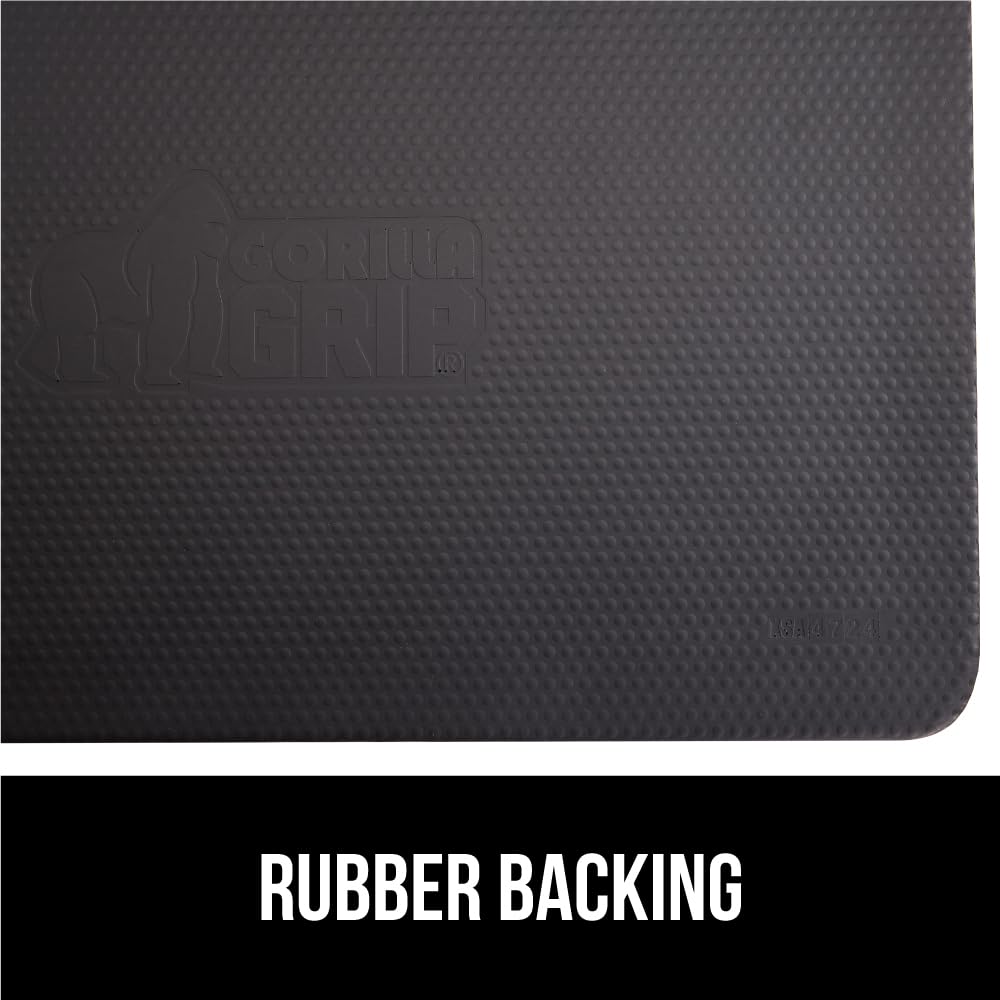 GORILLA GRIP Comfortable Cushioned Kitchen Mats for Floor, 39x20, Waterproof and Stain Resistant Soft Top, 3/4 Inch Thick Ergonomic Standing Desk Anti Fatigue Mat, Foam Supports Ankles and Feet, Black