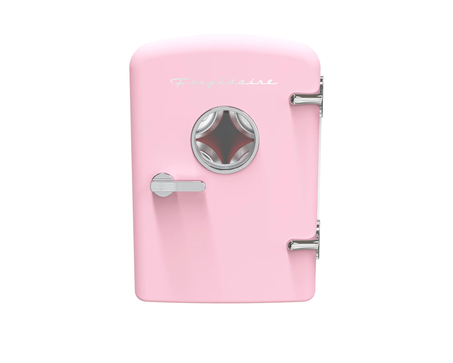 Frigidaire Retro 9-Can Mini Personal Fridge Portable Cooler for Car, Office, Bedroom, Dorm Room, or Cabin, 11.8" D x 7.1" W x 10.1" H, PINK