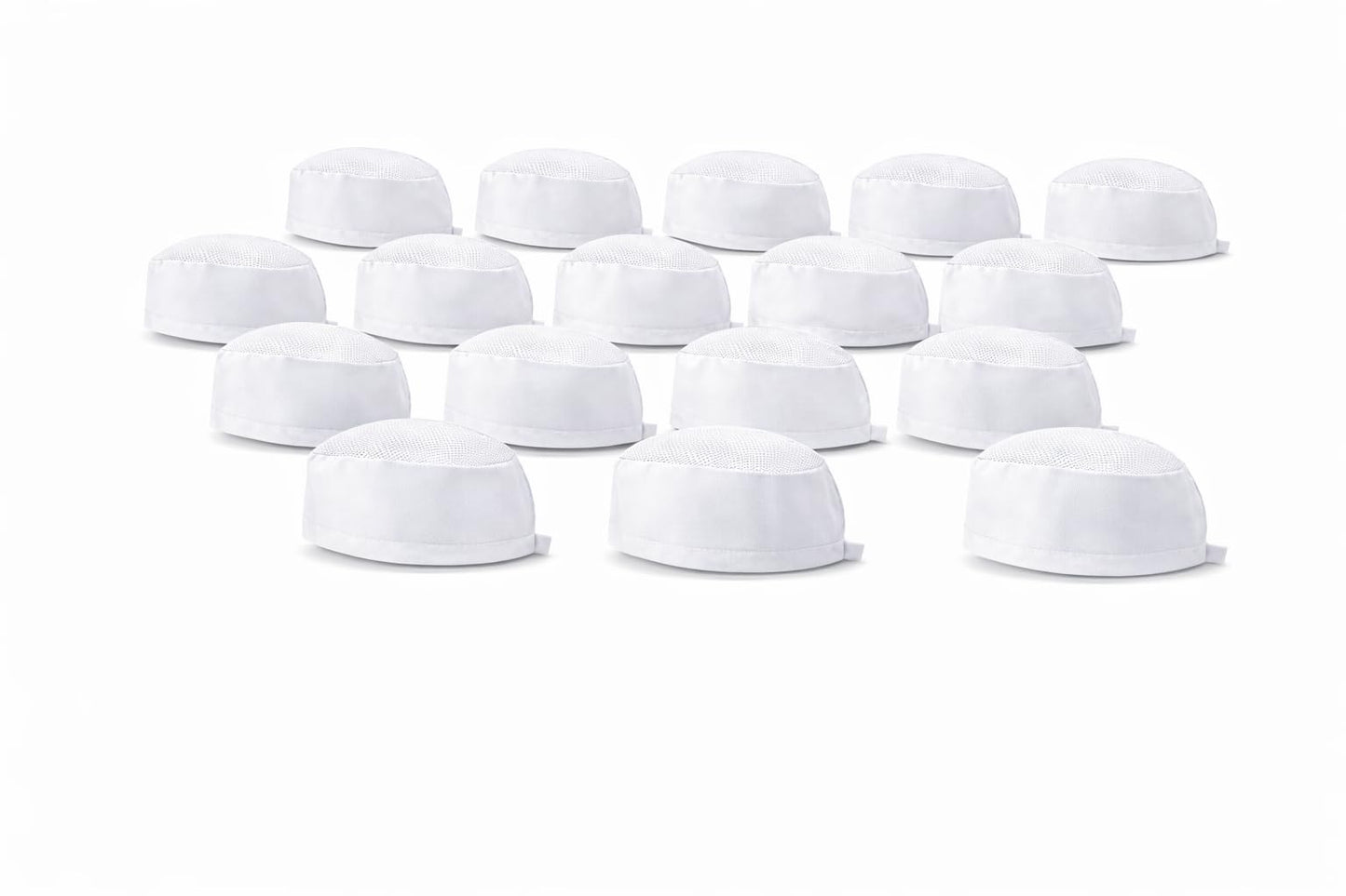 LEQC Chef Skull Cap – Adjustable & Breathable Mesh Chef Hats for Men Women Kitchen Cook Cap, Oil-Resistant Chef Works Hat for Professional & Home Use(White-20PCS)