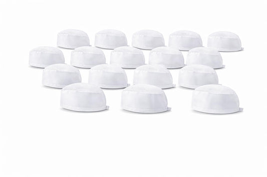 LEQC Chef Skull Cap – Adjustable & Breathable Mesh Chef Hats for Men Women Kitchen Cook Cap, Oil-Resistant Chef Works Hat for Professional & Home Use(White-20PCS)