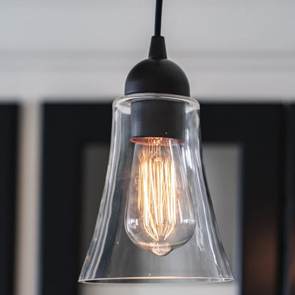 Worth Home Products The Original Instant Pendant Light | 6-Inch Recessed Can Screw-in Pendant Conversion Kit | Matte Black Pendant (Adapter Only – Bulb Not Included)
