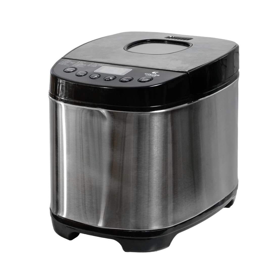 Automatic Bread Maker with Multiple Settings | Compact Bread Machine with Viewing Window and Adjustable Crust Control | Easy Home Bread Maker by Collier Kitchen