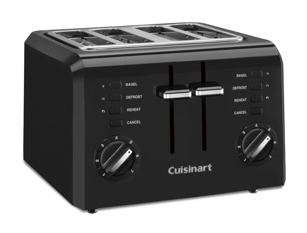 Cuisinart 4-Slice Compact Plastic Toaster, Black, CPT-142BKP1