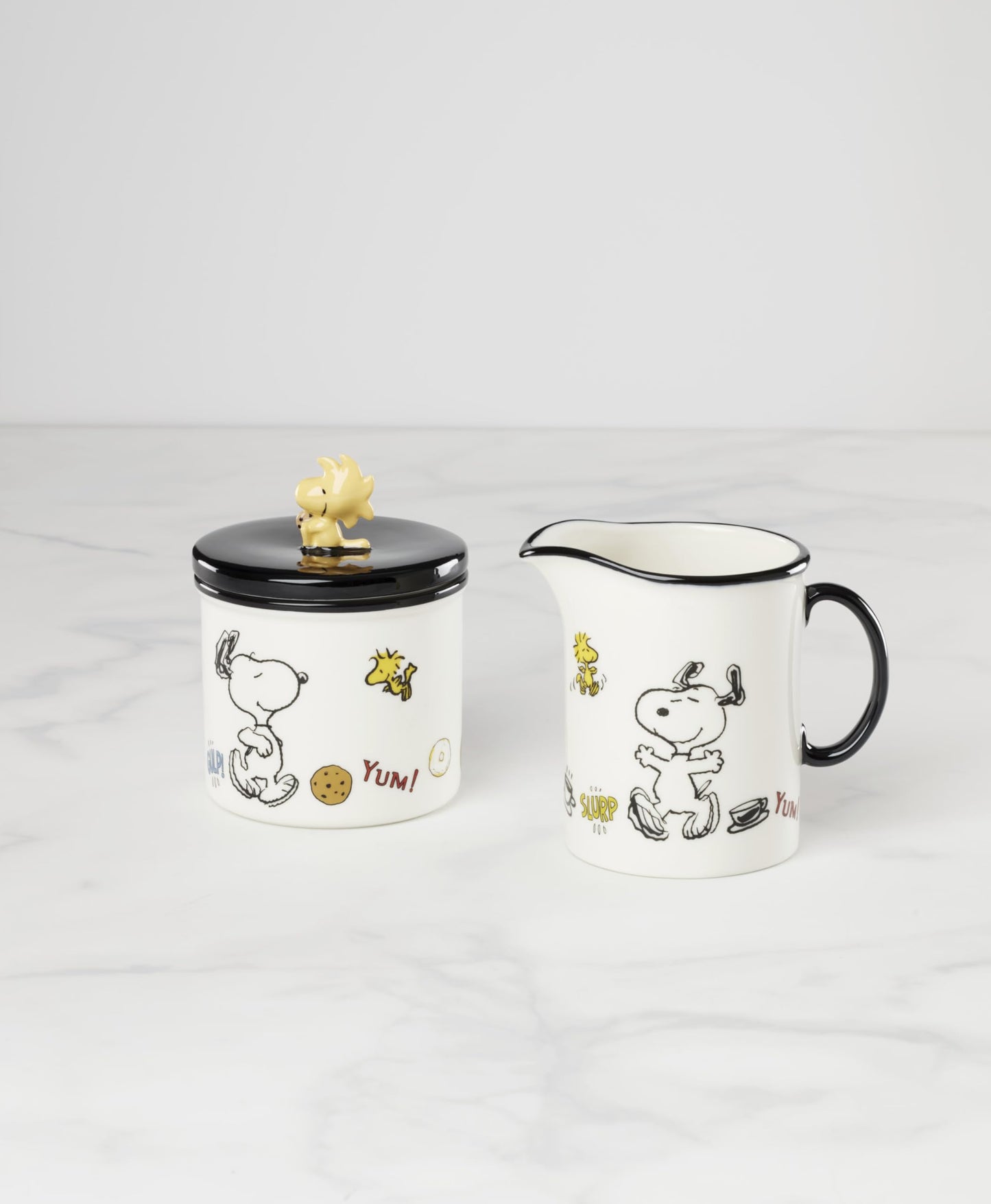 Lenox Home And Kitchen, Chef Snoopy Sugar & Creamer, 2-Piece Set, Porcelain Material, Sugar And Creamer Set, Dishwasher Safe, Chef Snoopy Design, Kitchen Tabletop Decor & Accessories (White, 2 Pieces)
