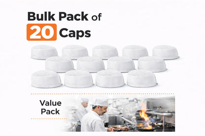 LEQC Chef Skull Cap – Adjustable & Breathable Mesh Chef Hats for Men Women Kitchen Cook Cap, Oil-Resistant Chef Works Hat for Professional & Home Use(White-20PCS)