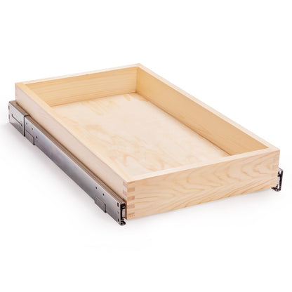 Mulush 13”W x 21”D x 3”H Soft Close Slide Out Wood Drawer Organizer for Kitchen, (Cabinet Opening Width>14.5 inches for Bottom Assembly, Width= 14 inches for Side Assembly)