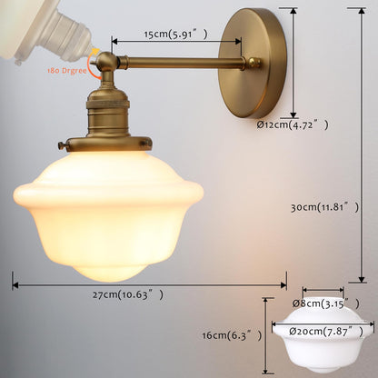 Pathson Modern Wall Sconce, Milk White Bathroom Vanity Light Fixture, Wall Lighting for Bedroom Living Room Hallway Home Decor