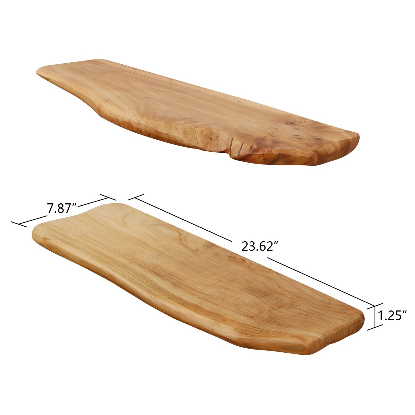 WELLAND 24 Inch Cedar Natural Edge Floating Shelf Set of 2 Rustic Solid Cedar Wood Floating Shelves Wall Mounted for Living Room, Bedroom, Kitchen, Bathroom, Home Office, Entryway