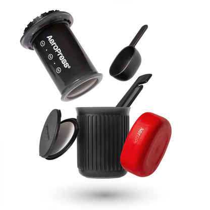 AeroPress Go, Extra Small Portable Coffee Maker Kit, Travel, Hiking & Camping, All-in-One French Press, Pour-Over & Espresso Style Manual Brewer, 2 Min Brew Makes a Less Bitter, More Flavorful Cup