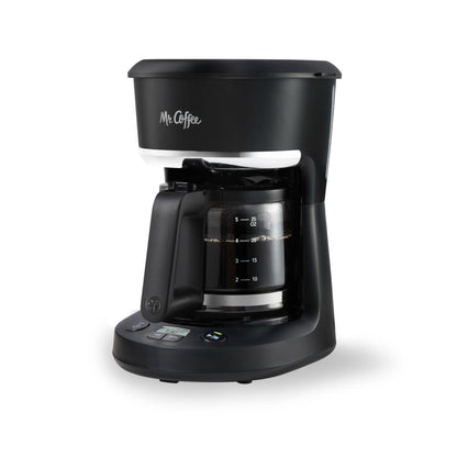 Mr. Coffee 5-Cup Programmable Coffee Maker, 25 oz. Mini Brew, Space-Saving Coffee Machine, Black