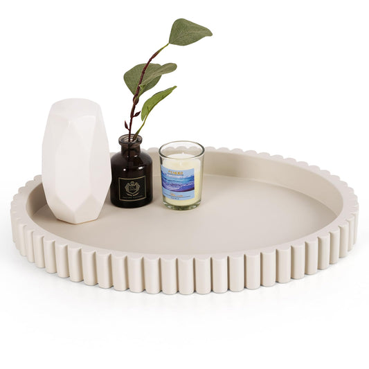 Cathyeen Oval Tray for Coffee Table Decor, 15" Concrete Tray, Table Centerpieces Decorative Trays for Home Decor, Modern Decorative Trays for Coffee Tables, Centerpiece Trays, Gray