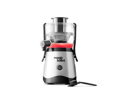 Magic Bullet® Mini Juicer, Countertop Space-Saving, 2" Feed Chute for Fruits and Vegetables, 400W, Compact Design, Black/Silver, MBJ10100