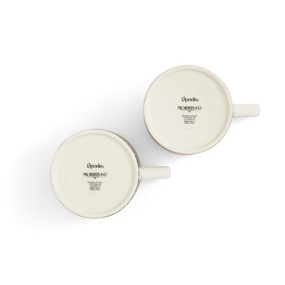 Spode Morris & Co 12oz Mugs, Set of 2 (Pimpernel & Forest Hare) - Microwave & Dishwasher Safe, Elegant Porcelain Drinkware for Coffee Bar or Giftable Home Kitchen Mug Set. Ideal for Coffee & Tea