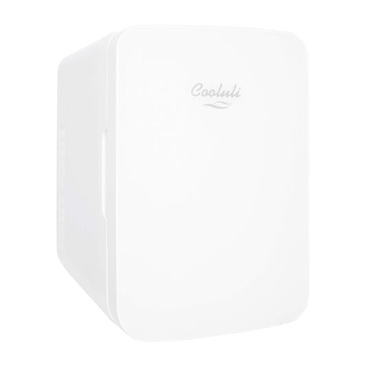 Cooluli 10L Mini Fridge for Bedroom - Car, Office Desk & College Dorm Room 12v Portable Cooler Warmer Food, Drinks, Skincare, Beauty Makeup AC/DC Small Refrigerator with Glass Front, 110 Volts, White