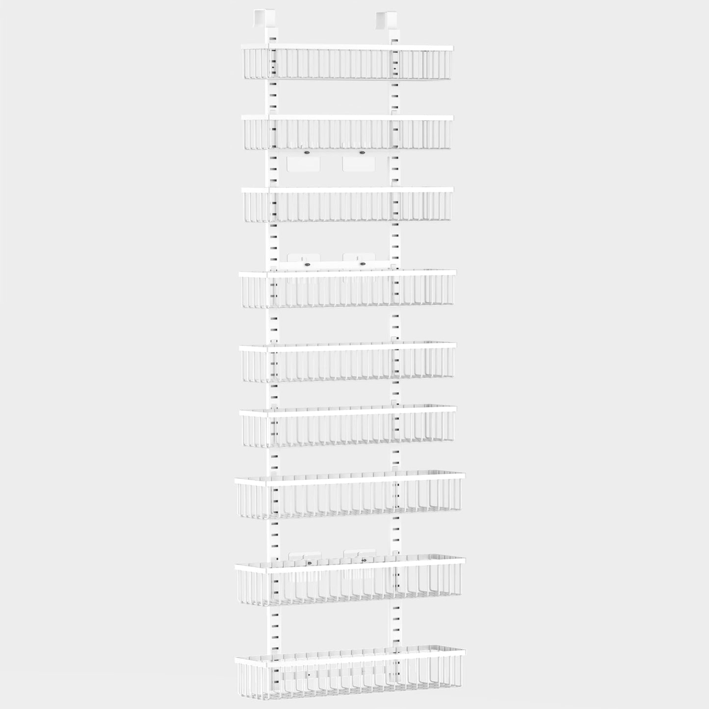 Moforoco 9-Tier White Over The Door Pantry Organizer, Pantry Organization and Storage, Black Hanging Basket Wall Spice Rack Seasoning Shelves, Home & Kitchen Bedroom Bathroom House Essentials