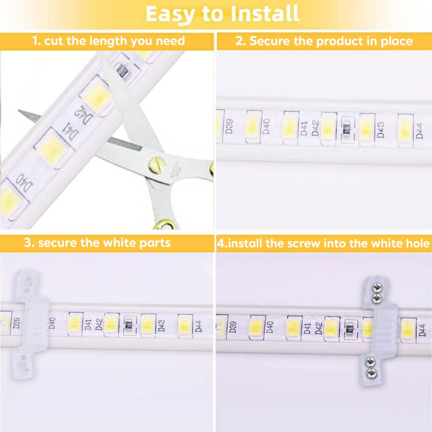 pcningled Outdoor LED Strip Lights Waterproof 32.8FT AC 110V Flexible LED Rope Lights Cool White 6000K 120V Cuttable LED Lights SMD 5730 120LEDs/m for Bedroom Wall Kitchen Cabinets Home Decor