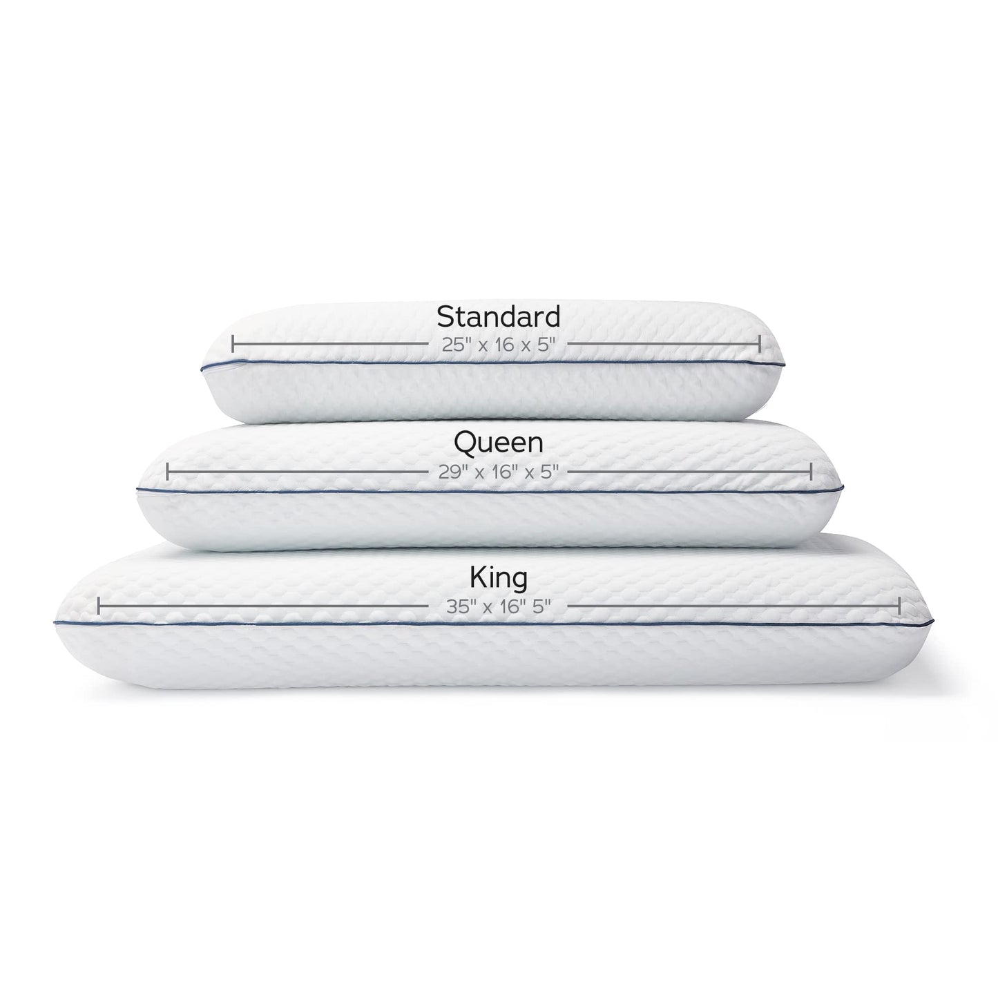WEEKENDER Ventilated Gel Memory Foam Pillow - Washable Cover - King Size-White