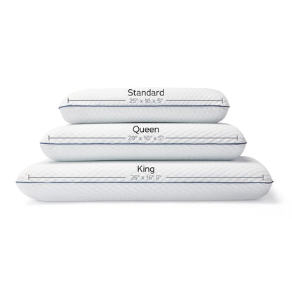 WEEKENDER Ventilated Gel Memory Foam Pillow - Washable Cover - King Size-White