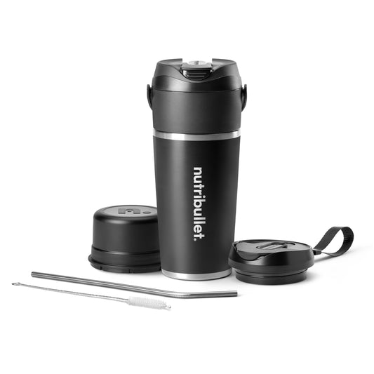 nutribullet Flip Portable Blender with Insulated Cup, Cordless, Black, NBPB50350AK