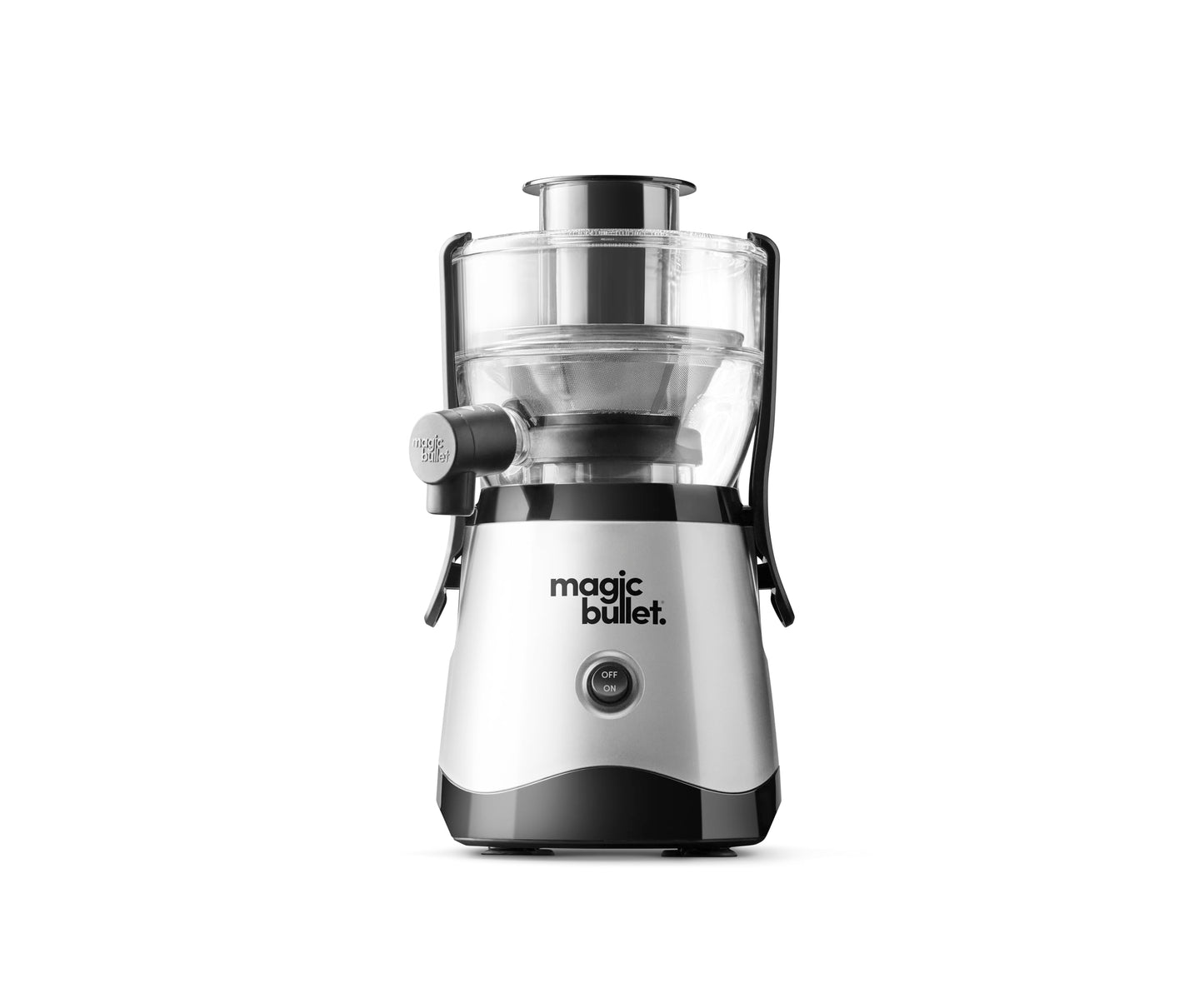 Magic Bullet® Mini Juicer, Countertop Space-Saving, 2" Feed Chute for Fruits and Vegetables, 400W, Compact Design, Black/Silver, MBJ10100