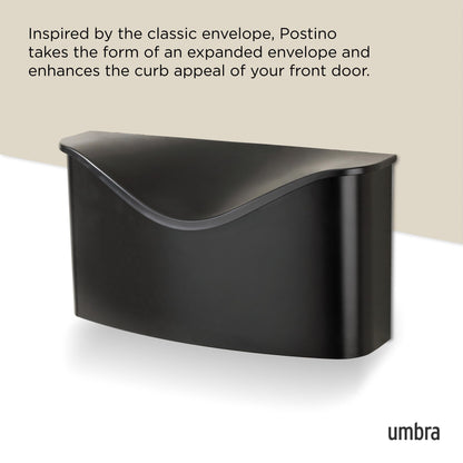 Umbra Postino Wall-Mount Mailbox, Black
