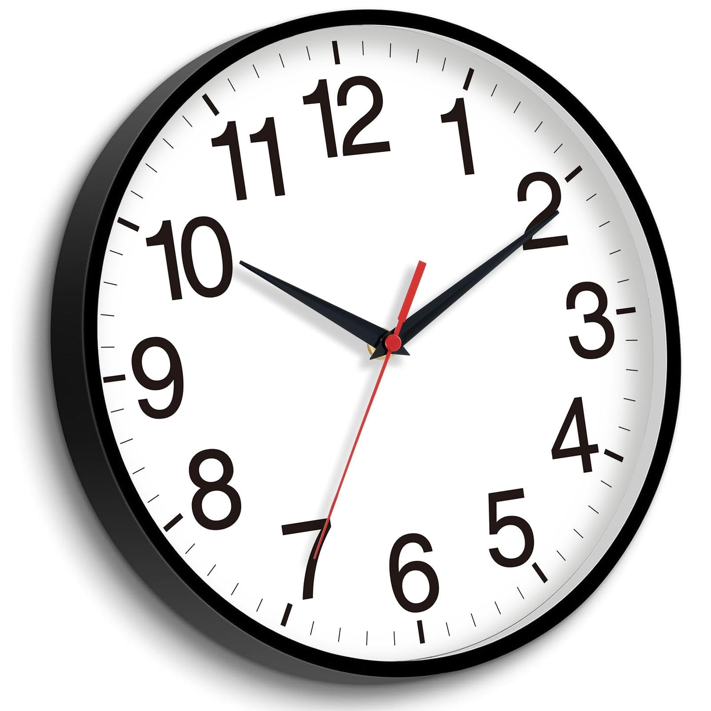 Rohioue 18 Inch Wall Clock, Modern Battery Operated Wall Clocks, Silent Non Ticking Large Analog Clock for Living Room, Office, Home, Bedroom, Kitchen, Bathroom(Black)