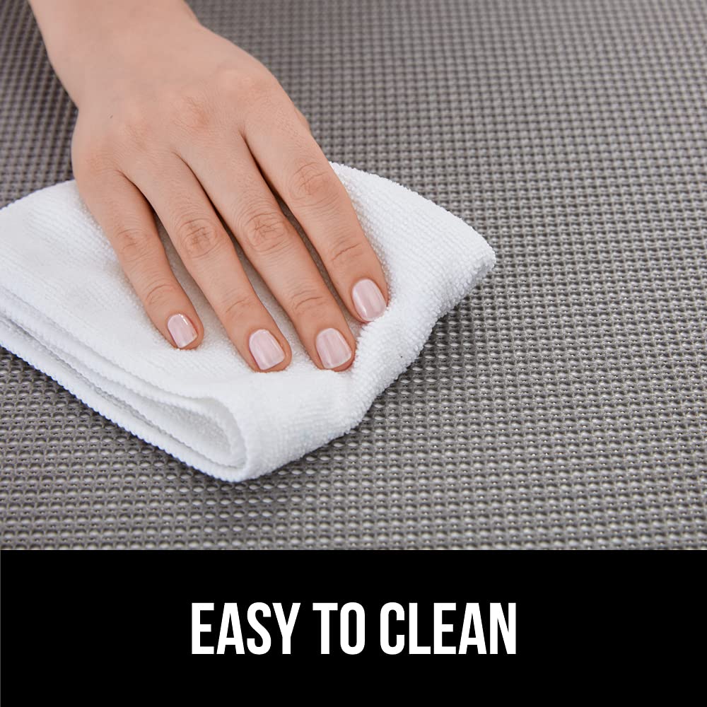 GORILLA GRIP powerGRIP Drawer Shelf and Cabinet Liner, Thick Strong Hold, Non-Adhesive Liners Protect Kitchen Cabinets and Cupboard, Bathroom Drawers, Easy Install, Breathable Mat, 20" x30', Charcoal