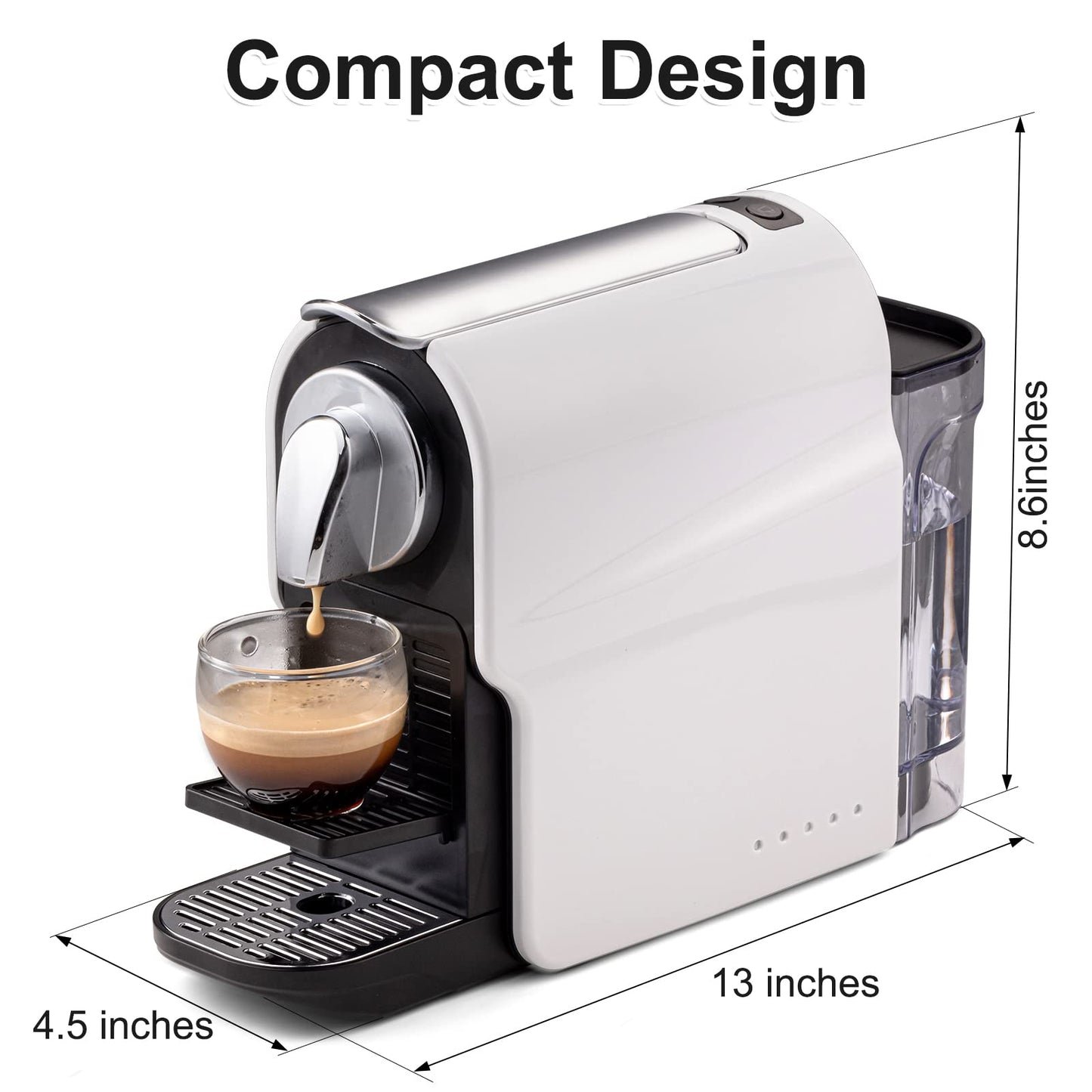 beanglass Espresso Pod Machine for Home, Capsule Coffee Maker for NS Original Pods, 20 Bar High Pressure Pump, 22oz Removable Water Tank, Adjustable Cup Tray, 1350W