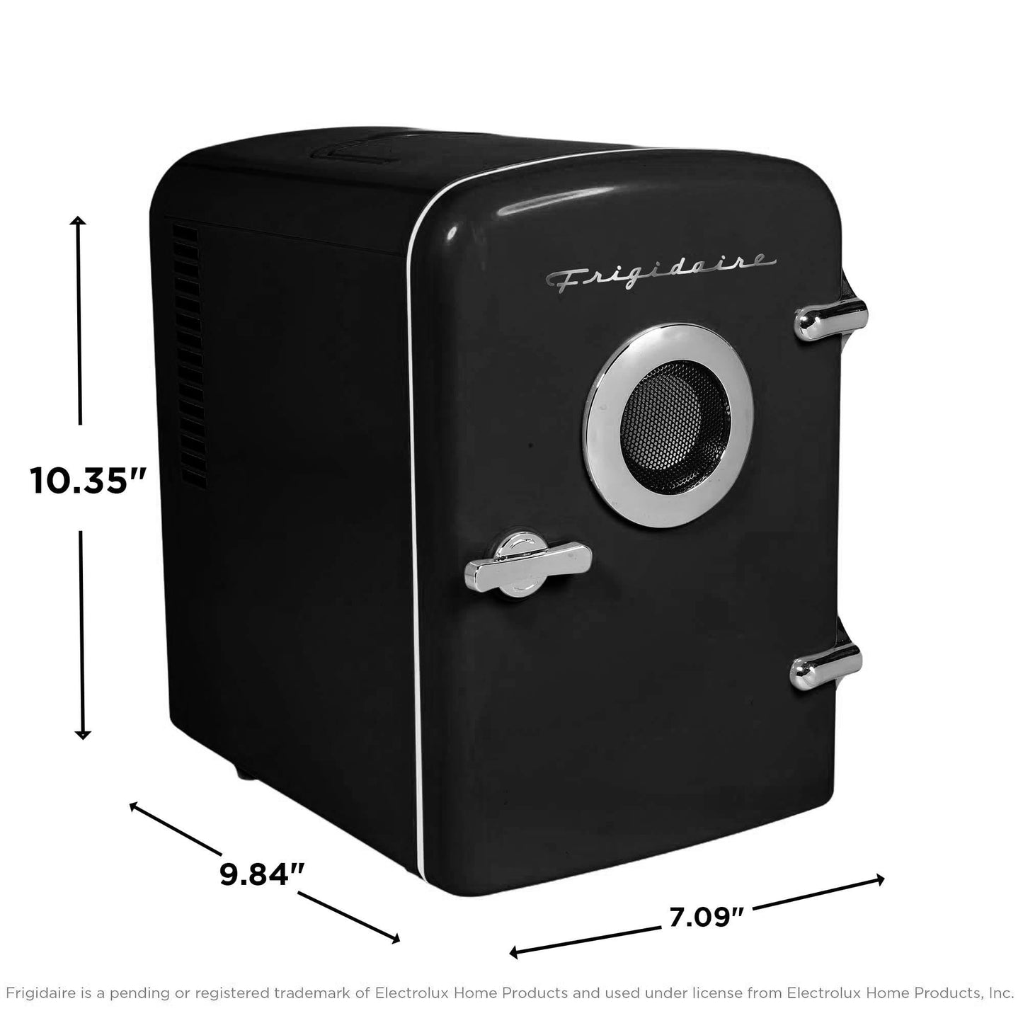 Frigidaire EFMIS151 Mini Portable Compact Personal Home Office Fridge Cooler BUILT IN SPEAKER, 4L Capacity, Chills Six 12 oz Cans, 100% Freon-Free & Eco Friendly