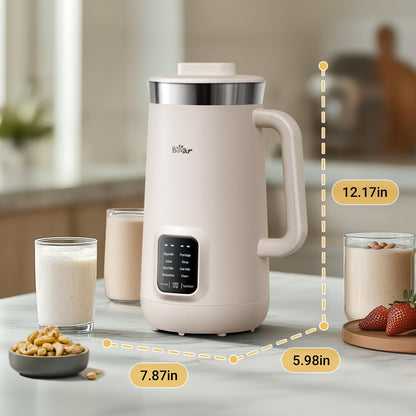 Bear 8 in 1 Nut Milk Maker Machine, 40oz/1.2L Soy Milk Maker with Self Clean/12H Delay/6H Keep Warm, One Touch Almond Milk Maker for Homemade Oat, Soup, Juice, Plant Based and Non Dairy Beverages